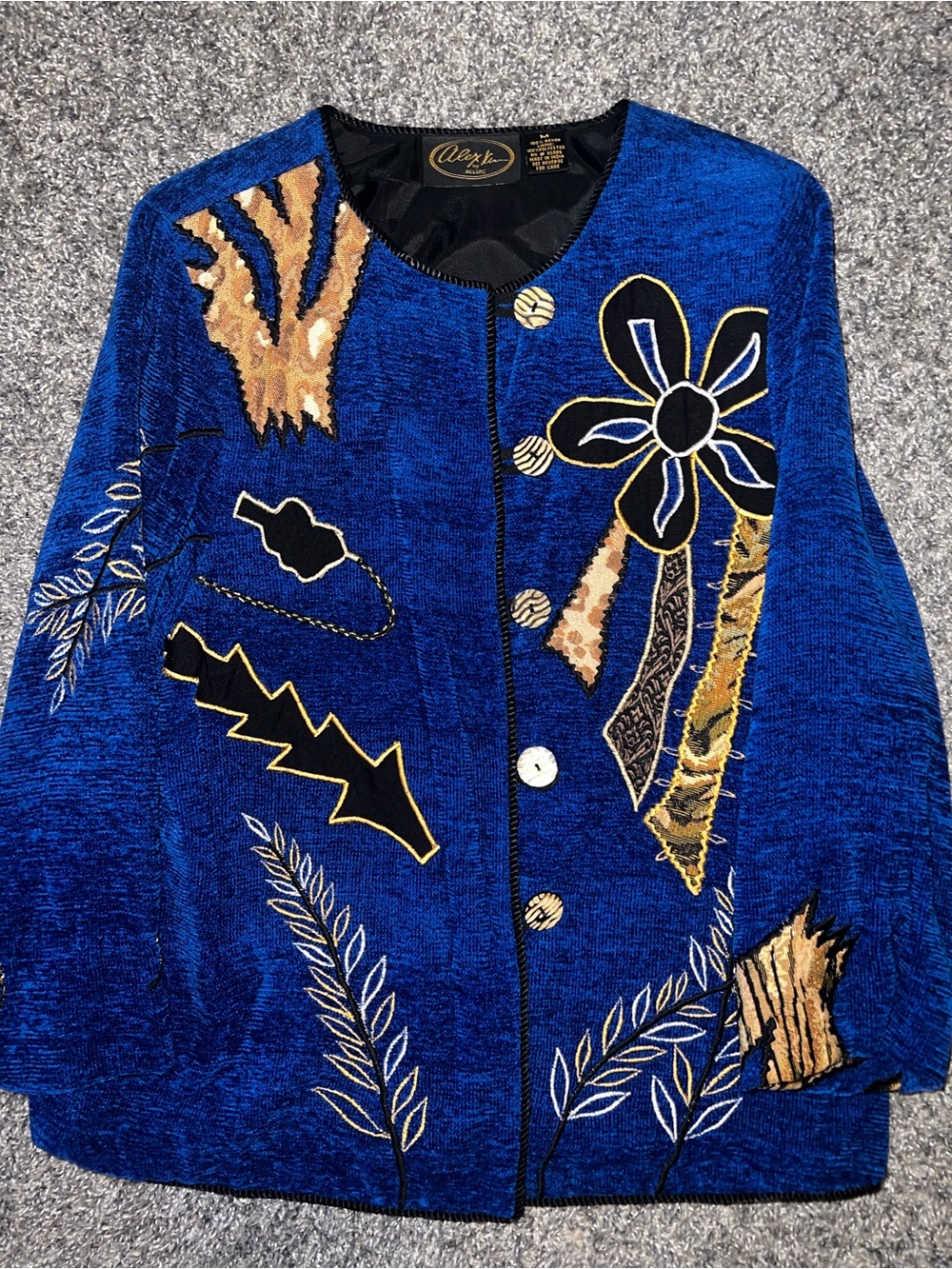 Alexis Bold Royal Blue Embroidered Floral Jacket